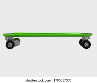 Electric skateboard isolated on grey background. 3d rendering - illustration