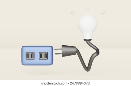Electric socket with a plug Connection and disconnection concept. 