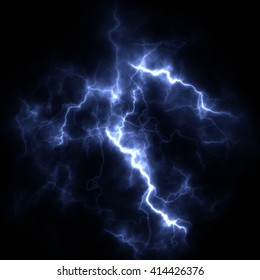 Electric Storm. A Bright Flash Of Lightning Closeup. A High Resolution.