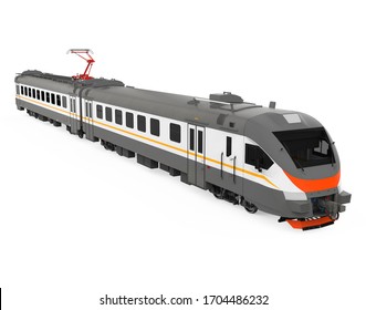 Electric Train Isolated. 3D Rendering