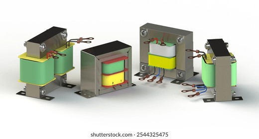 Electric transformer 3D illustration isolated on white backgound - Powered by Shutterstock