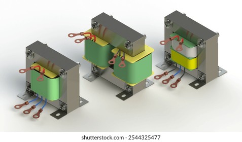 Electric transformer 3D illustration isolated on white backgound - Powered by Shutterstock