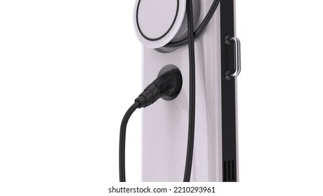 Electric Vehicle Charger Isolated On White Background.3d Rendering.