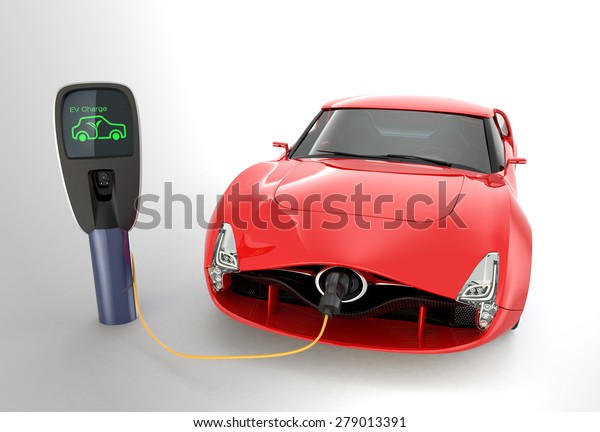 Electric vehicle\
charging in charging\
station.