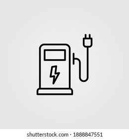 Electric vehicle charging station icon.