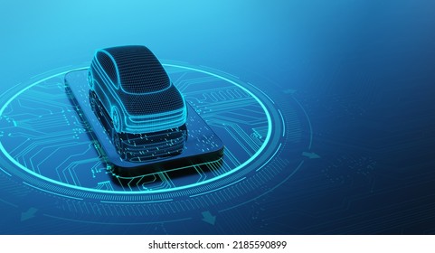 Electric Vehicle With Self-Driving. Future Car Software Technology.
Self-Driving Car, Autonomous Vehicle, Driverless Car, Robo-Car, 3D Illustration, 3D Rendering