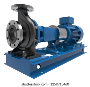 Electric Water Pump 3d Illustration Isolated On The White Background