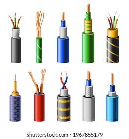 Electrical Copper Cable Set Varieties Electric Stock Illustration ...