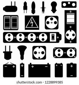 electrical equipment monochrome collection of symbols - Powered by Shutterstock