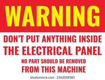 Electrical panel warning sign template
