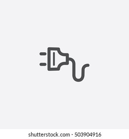 Electrical Plug Icon, Isolated, White Background