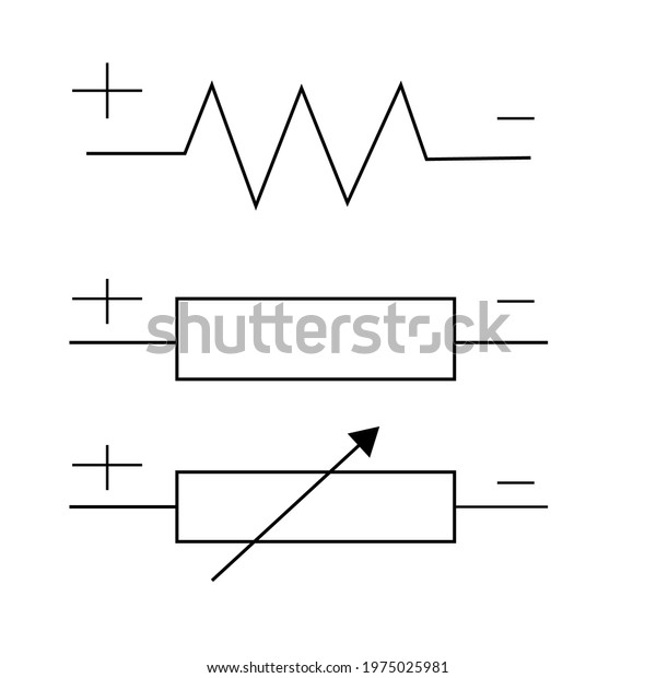 Electrical Resistor Symbol Resistor Icon Plus Stock Illustration