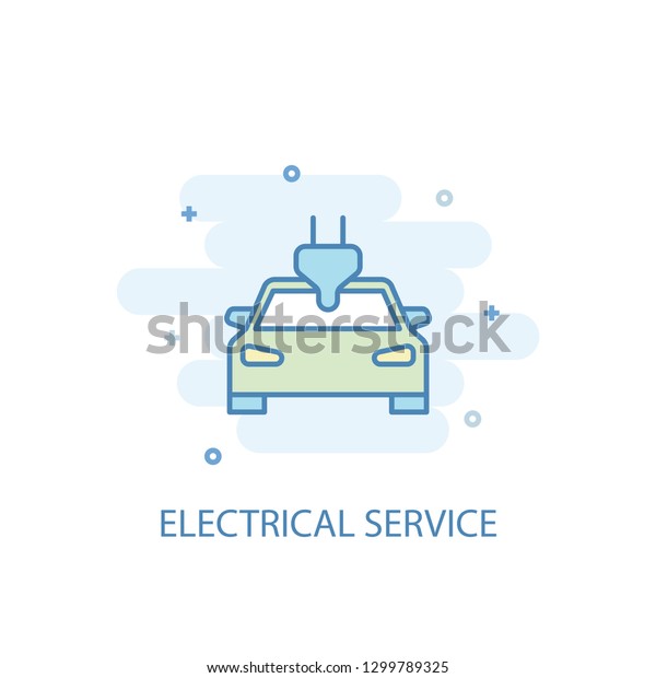 Electrical service trendy icon. Simple line,\
colored illustration. Electrical service symbol flat design from\
Car Service set. Can be used for\
UI/UX