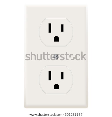 Electrical socket.  Isolated on white background. Raster version
