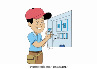 Electrician Testing Current