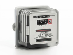 Electricity Meter Isolated On White Background. 3D Illustration.