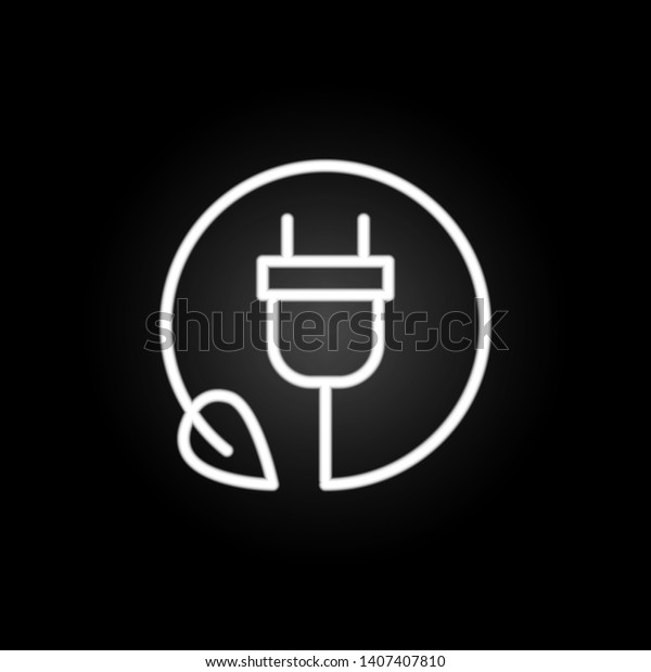 electricity, plugs, eco neon icon. Elements of\
electricity set. Simple icon for websites, web design, mobile app,\
info\
graphics