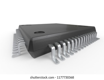 Electrionic Circuit Chip Package LQFP 3d illustration