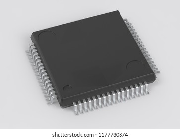 Electrionic Circuit Chip Package LQFP 3d illustration