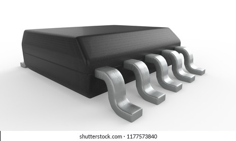 Electrionic Circuit Chip Package SSOP 3d illustration