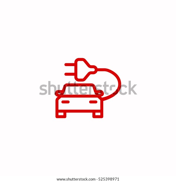 electro car outline, thin, flat, digital icon\
for web and\
mobile\
