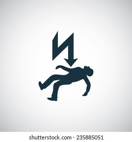 Electrocution Risk Icon On White Background Stock Illustration ...