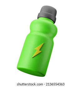 electrolytes energy sport supplement drink bottle 3d rendering icon illustration gym workout fitness theme