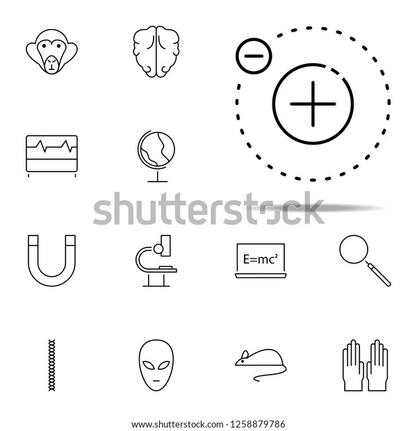 electron icon. Scientifics study icons universal\
set for web and\
mobile
