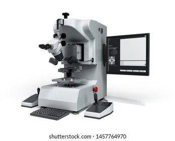 electron microscope 3d render on white