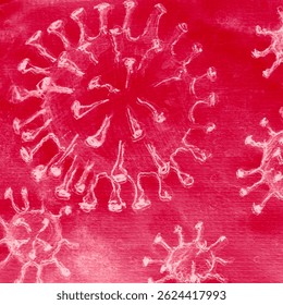Celda de microscopio electrónico. Virus de la vacuna de la moda. Primer plano de células de coral. Infecciones de las vías respiratorias. Bacterias lindas. Carácter de virus negro. Genética del cáncer rojo.