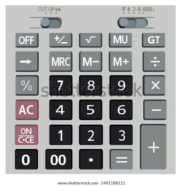 Electronic calculator button is\
gray