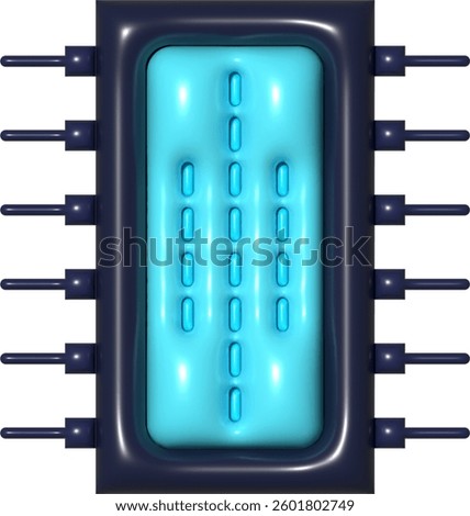electronic component icon, inflate 3d concept