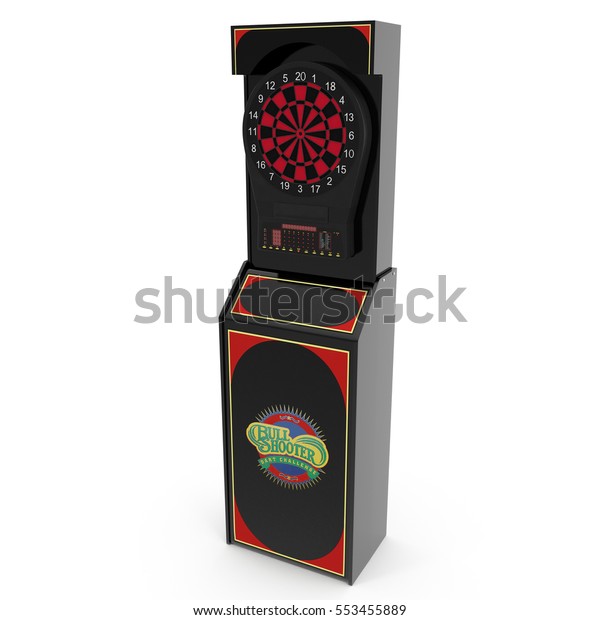 Electronic Dartboard Machine On White 3d Stock Illustration 553455889