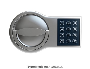 Electronic Lock On A White Background