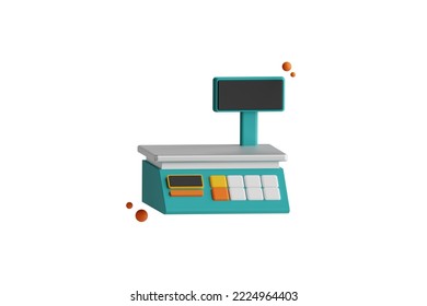 electronic scale 3d rendering illustration