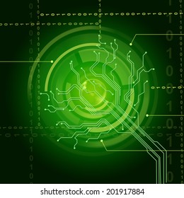 Electronic Sensor Background Showing Illuminated Eye Sensor Or Circuit 