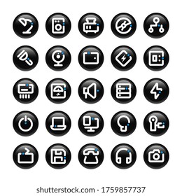 Electronics - Circle outline icons set. - Powered by Shutterstock