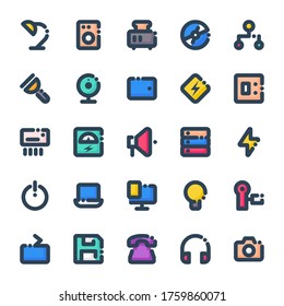 Electronics - Filled color outline icons set. - Powered by Shutterstock