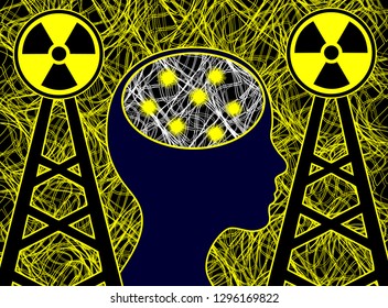 Electrosmog Affects The Brain. Electromagnetic Radiation Harms The Human Brain Cells