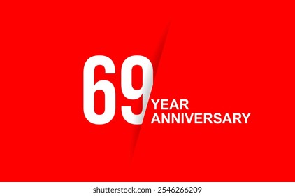 Elegant 69 year anniversary celebration design with bold red background - Powered by Shutterstock