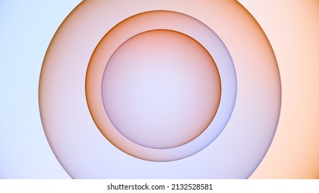 Elegant Abstract Modern Neon Light Circle Background In Orange And Purple. Concept 3D Illustration For Brand Logo Showcase, And Product Sales Templates With Minimalist And Modish Hologram Art Look