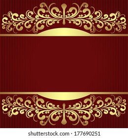 Elegant Background Royal Golden Borders Raster Stock Illustration 177690251