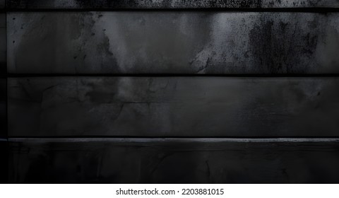 Elegant Black Background Illustration With Vintage Distressed Grunge Texture And Dark Gray Charcoal Color Paint