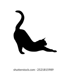 Elegant black cat silhouette vector, featuring a simple yet graceful shape. This design highlights the cat's smooth contours and agile posture, creating a mysterious and alluring impression - Powered by Shutterstock