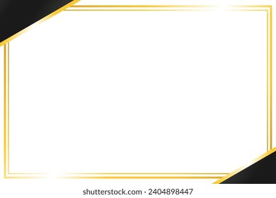 Elegant Black and Gold Minimalist Certificate Frame Design, Blank Paper - Powered by Shutterstock