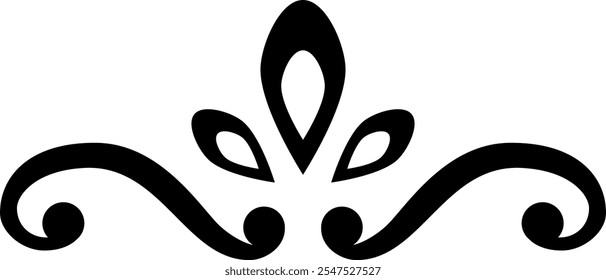 Elegant black lily pattern inspired by natural forms. Perfect for logos, watermarks, wedding invitations, and decorative elements. - Powered by Shutterstock