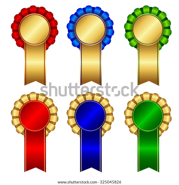 Elegant Blank Award Ribbon Rosettes Shiny Stock Illustration 325045826