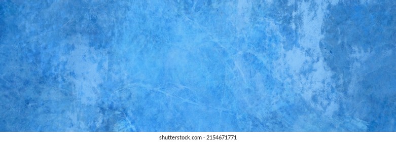 Elegant Blue Background With Vintage Grunge Texture. Old Blue Paper. Light And Dark Blue Website Header Or Banner Color. Distressed Rusted Textured Metal Background Design With No People.