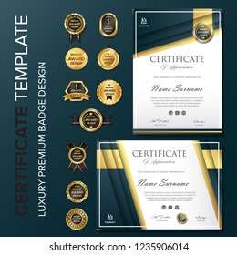 Elegant Certificate design with badge illustration - Powered by Shutterstock