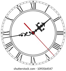 Elegant Clock Face Roman Numerals Figured Stock Illustration 1580118103 ...